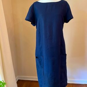 Eileen Fisher Heavy Navy Linen Dress